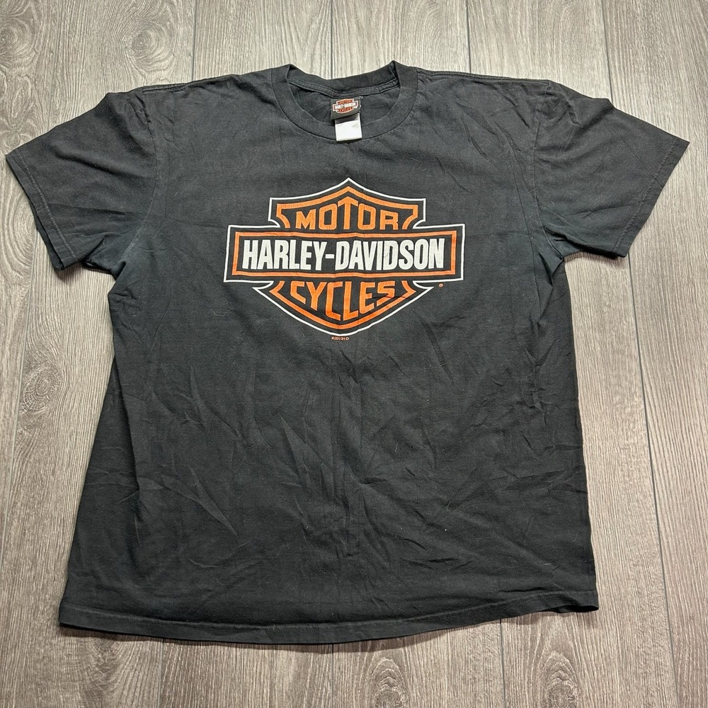 Harley-Davidson XL Zylstra Elk River MN Graphic T-Shirt Black Mens Vintage Y2k